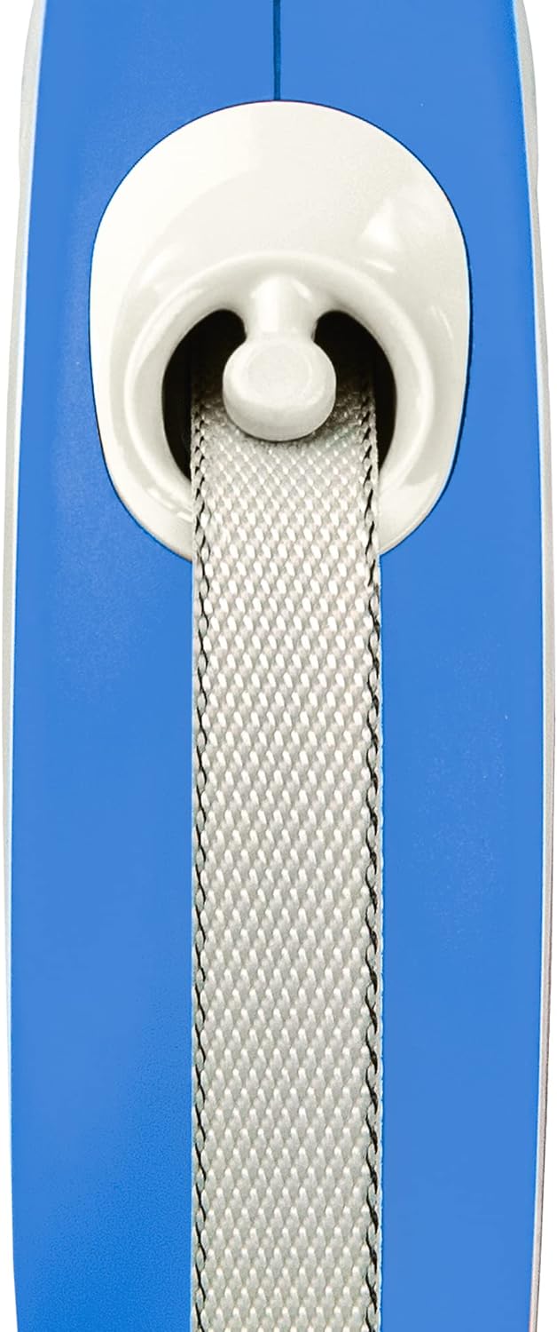 Flexi New Comfort Tape Grey & Blue Medium 5m Retractable Dog Leash/Lead for Dogs up to 25kgs/55lbs