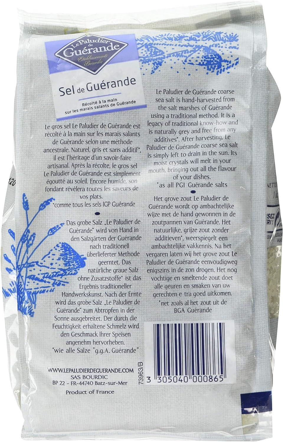 Celtic Grey Sea Salt Coarse - Guérande Gros Sel Gris, 1 kg