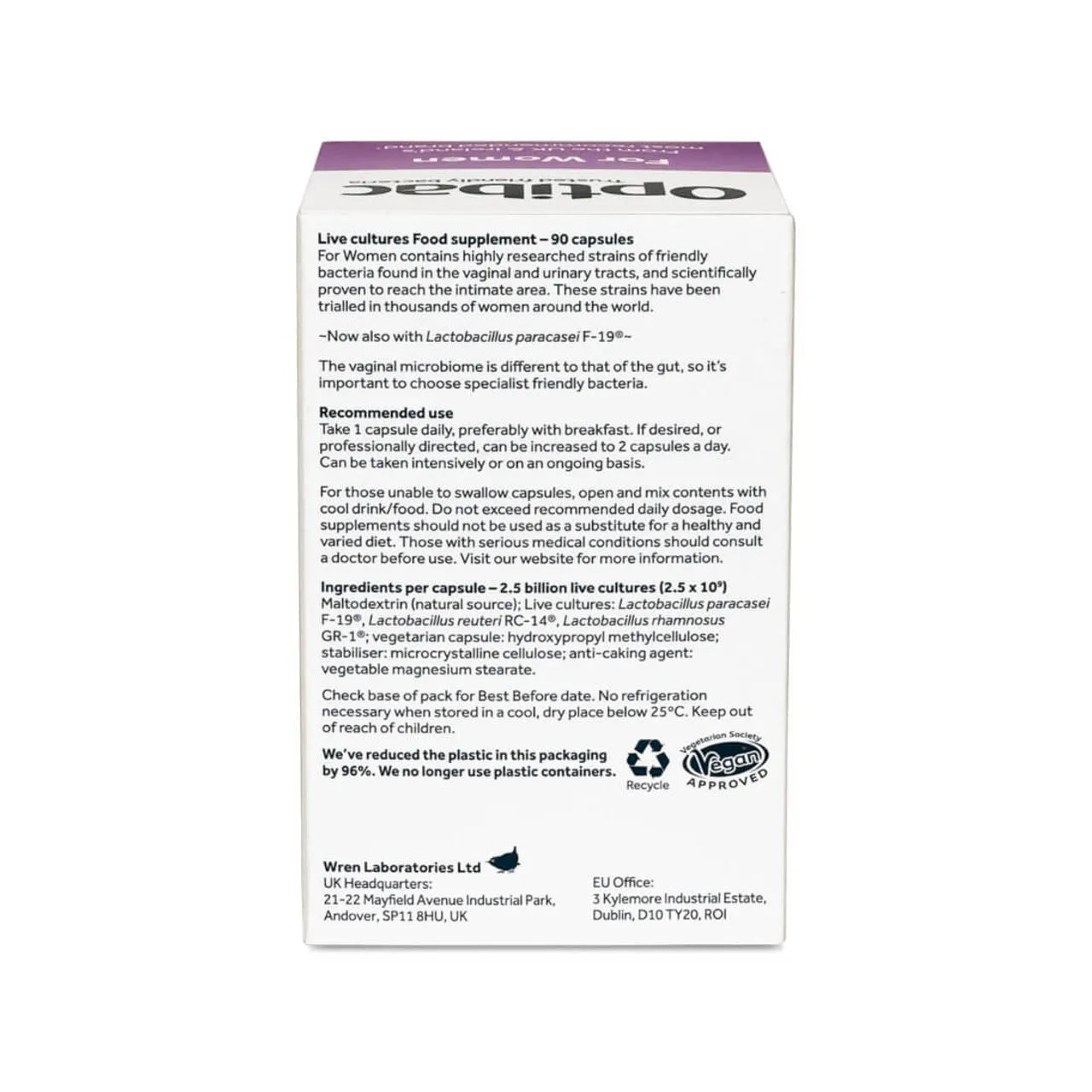 OptiBac Probiotics For Women 90 Capsules for Female Gut Health