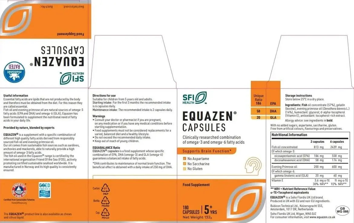Eye Q Equazen Family 180 Capsules for Brain Function Support