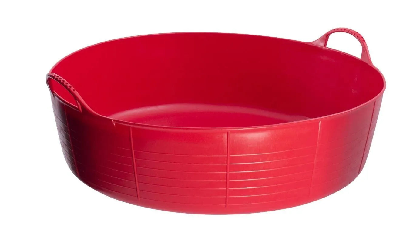 Tubtrugs 35L Large Shallow Flexible 2-Handled Recycled Tub, Red