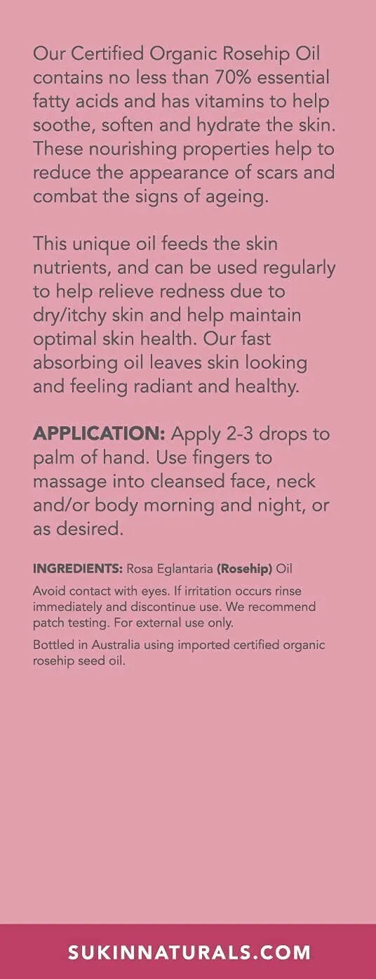 Sukin Certified Organic Rosehip Oil - 0.85 fl oz