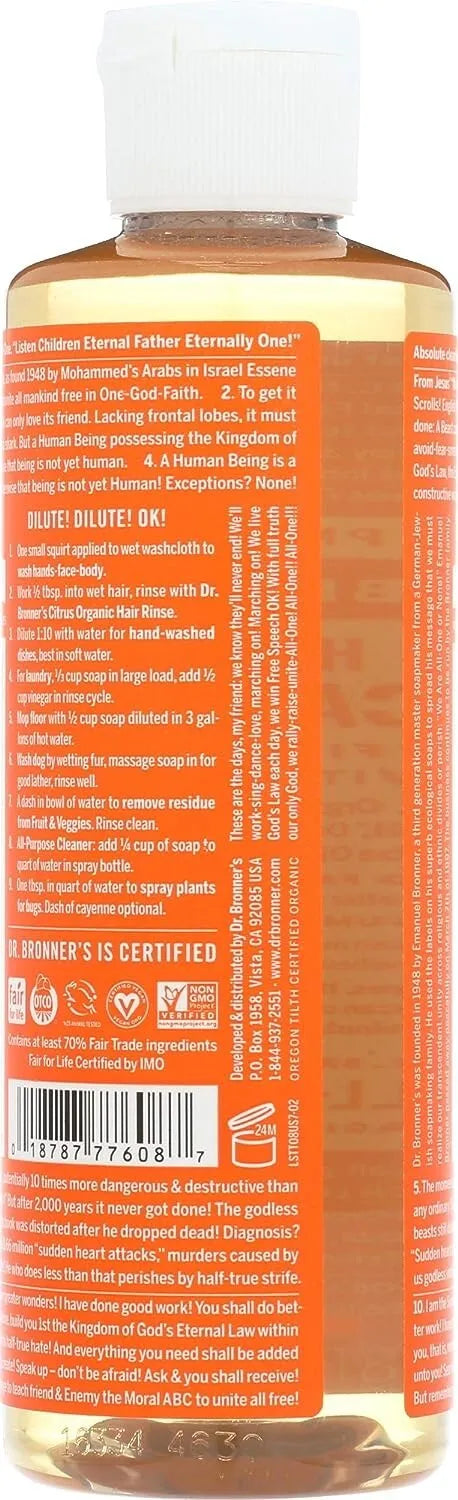 Dr. Bronner's Tea Tree Liquid Soap Organic, 18-in-1 Uses, Vegan