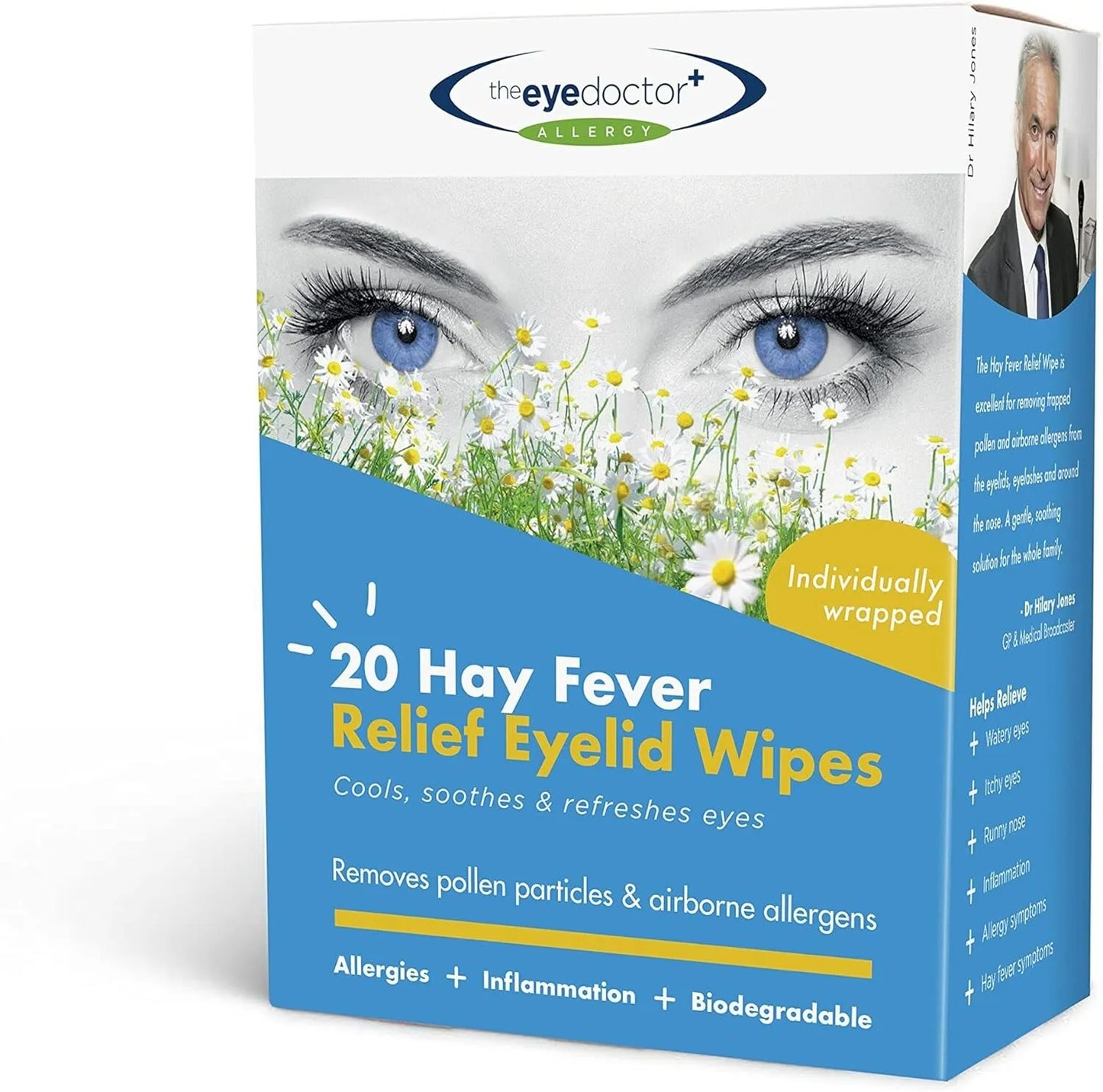 The Eye Doctor Hay Fever Relief Eyelid Wipes 20 Singles