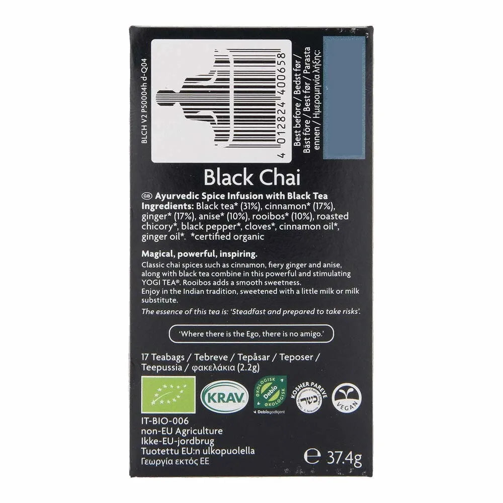 Yogi Tea Black Chai - Aromatic Blend with 17 Bags