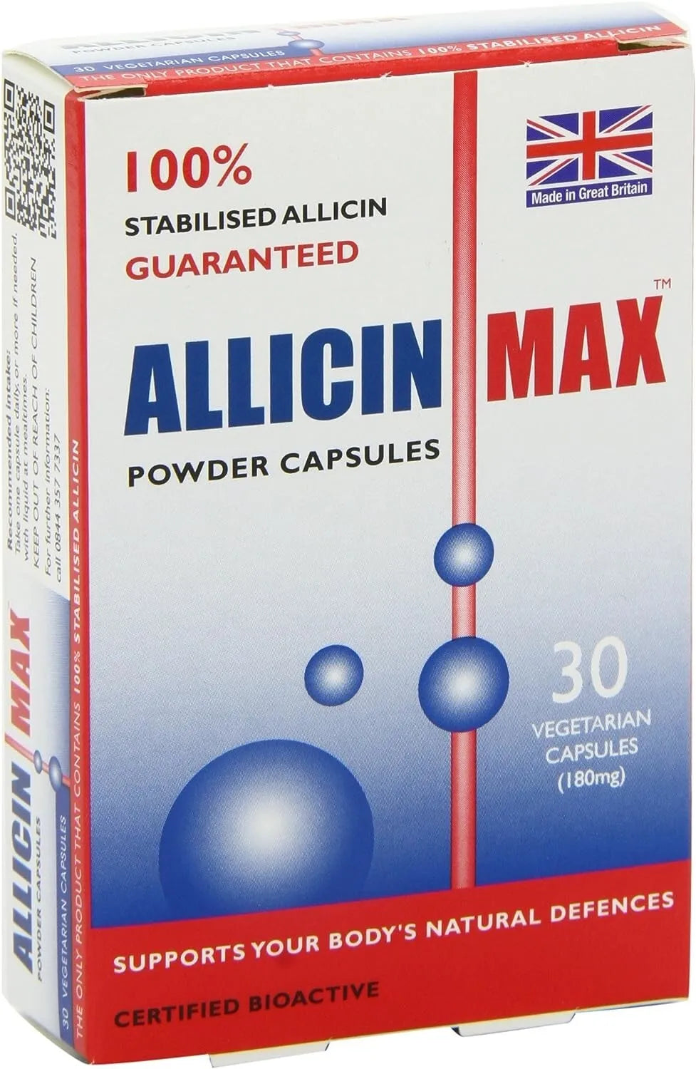 Allicin Max 180mg Vegetarian Capsules - 30 Count