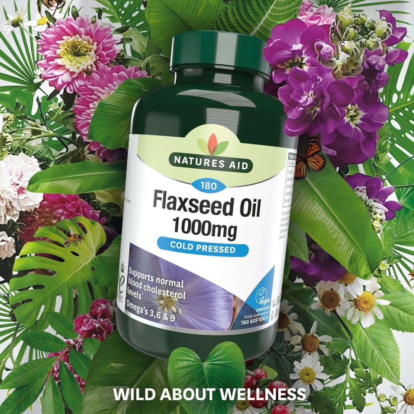 Natures Aid Flaxseed Oil Softgels 180 Capsules 1000mg of Natural Goodness