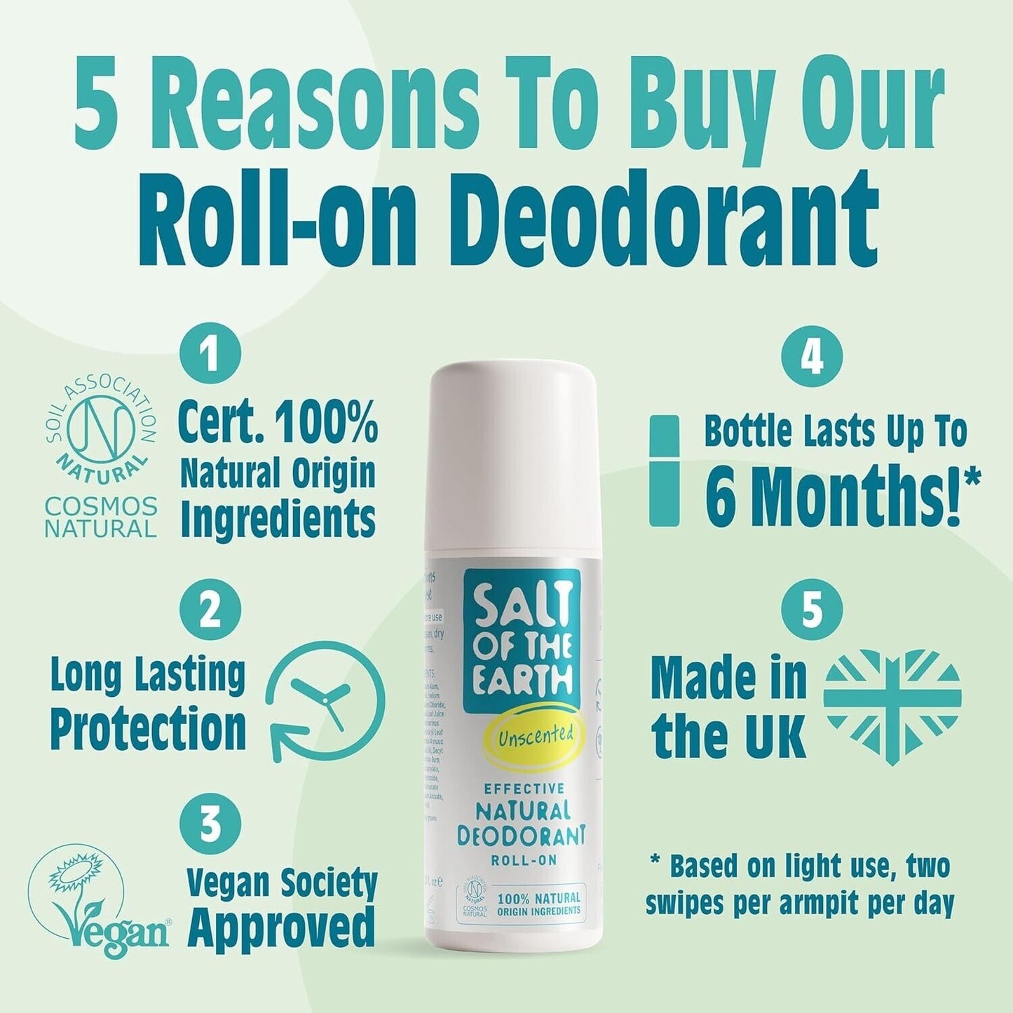Natural Roll-On Deodorant 75ml Salt Of the Earth