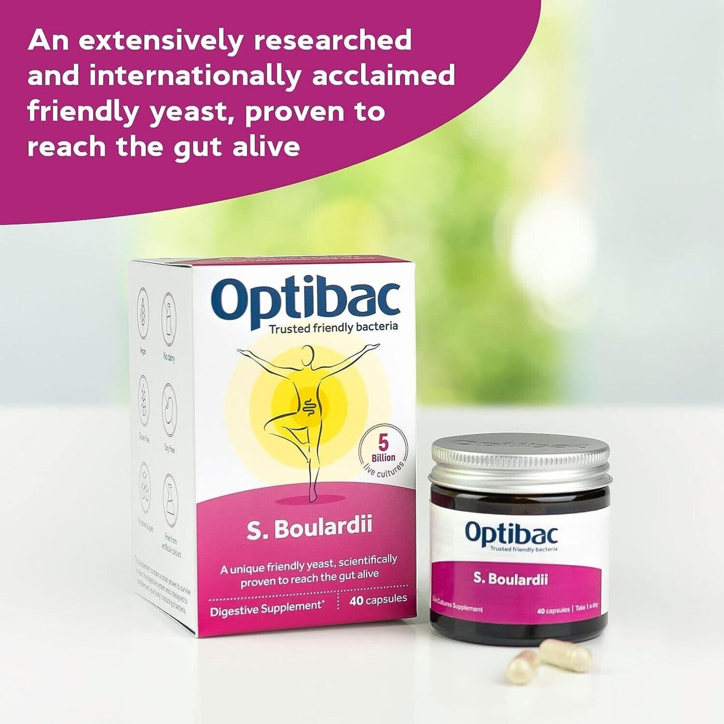 Optibac Probiotics Saccharomyces boulardii - 80 Vegicaps