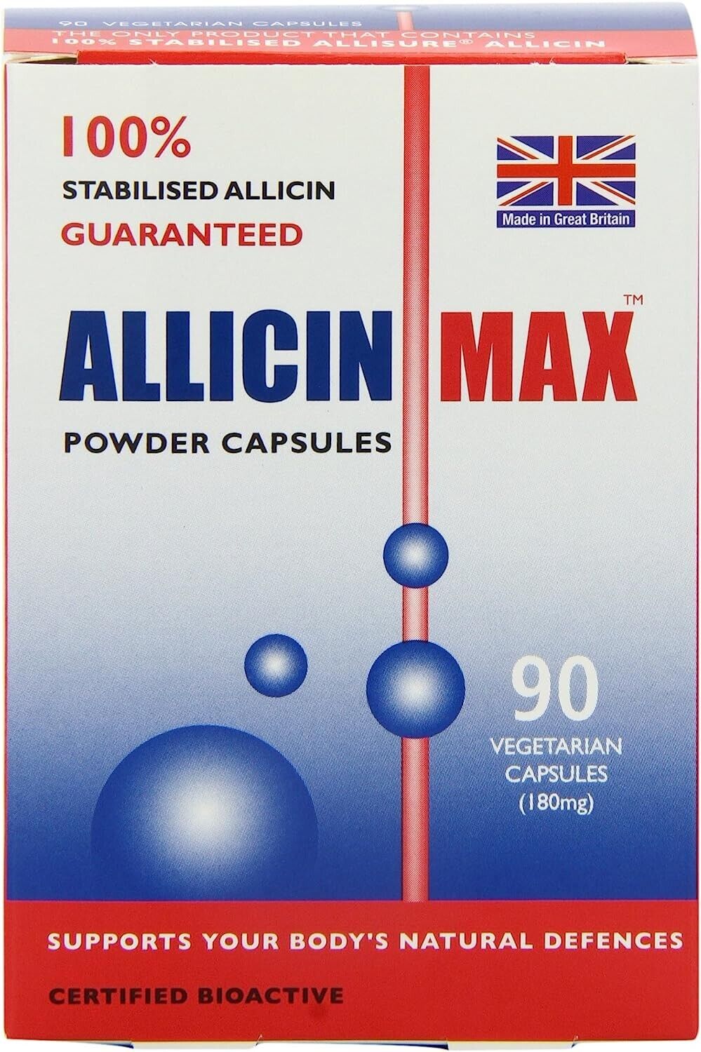 Allicin Max 180mg Vegetarian Capsules - 90 Count