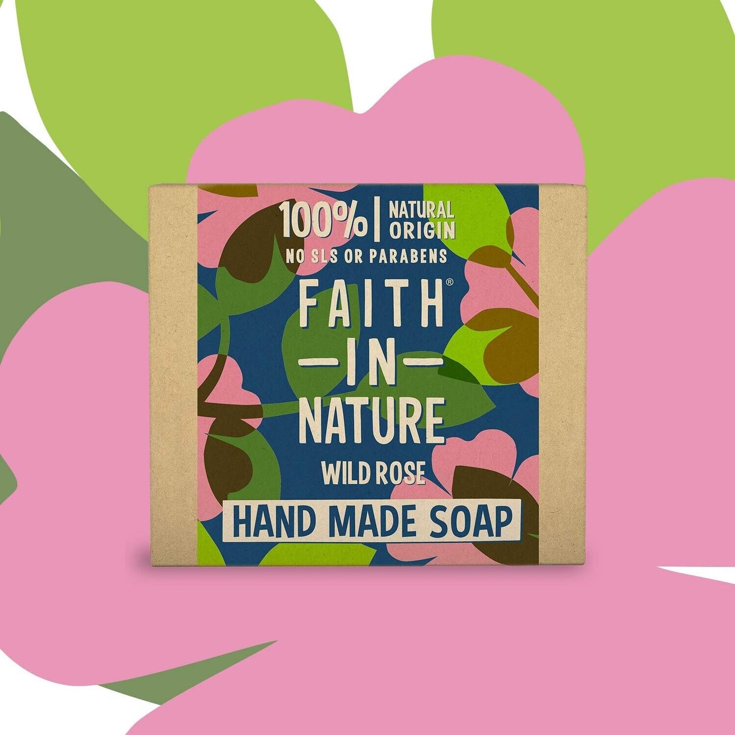 Faith in Nature Wild Rose Hand Soap Bar: 100g, Vegan, Paraben-Free