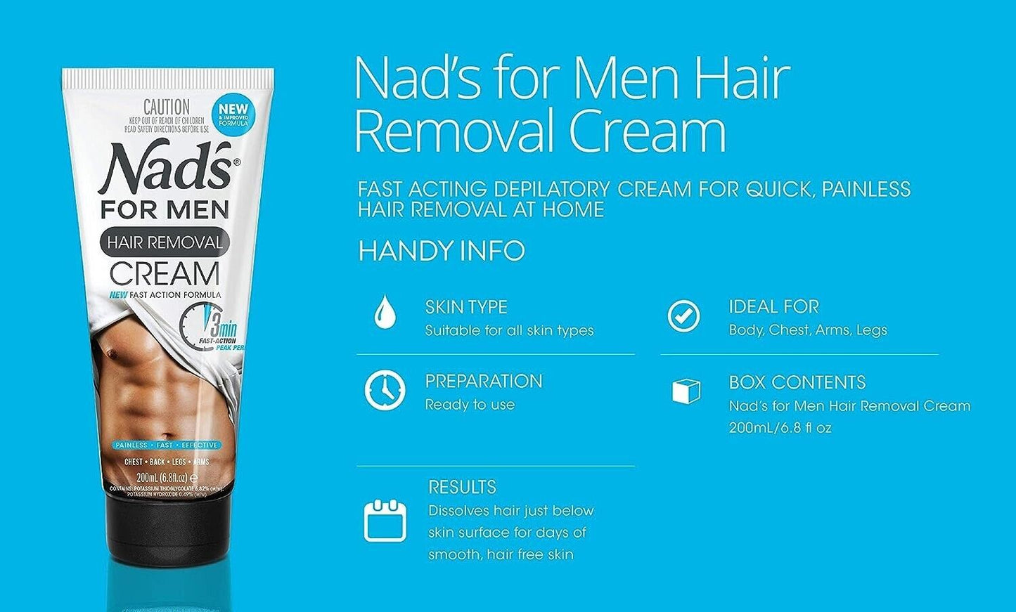 Nad's For Men Hair Removal Cream - Depilatory Cream