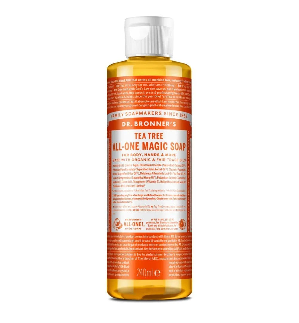 Dr. Bronner's Tea Tree Liquid Soap Organic, 18-in-1 Uses, Vegan