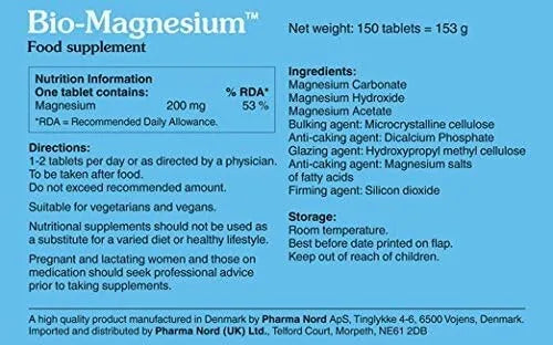 Pharma Nord Bio-Magnesium 200Mg 150 Tablets