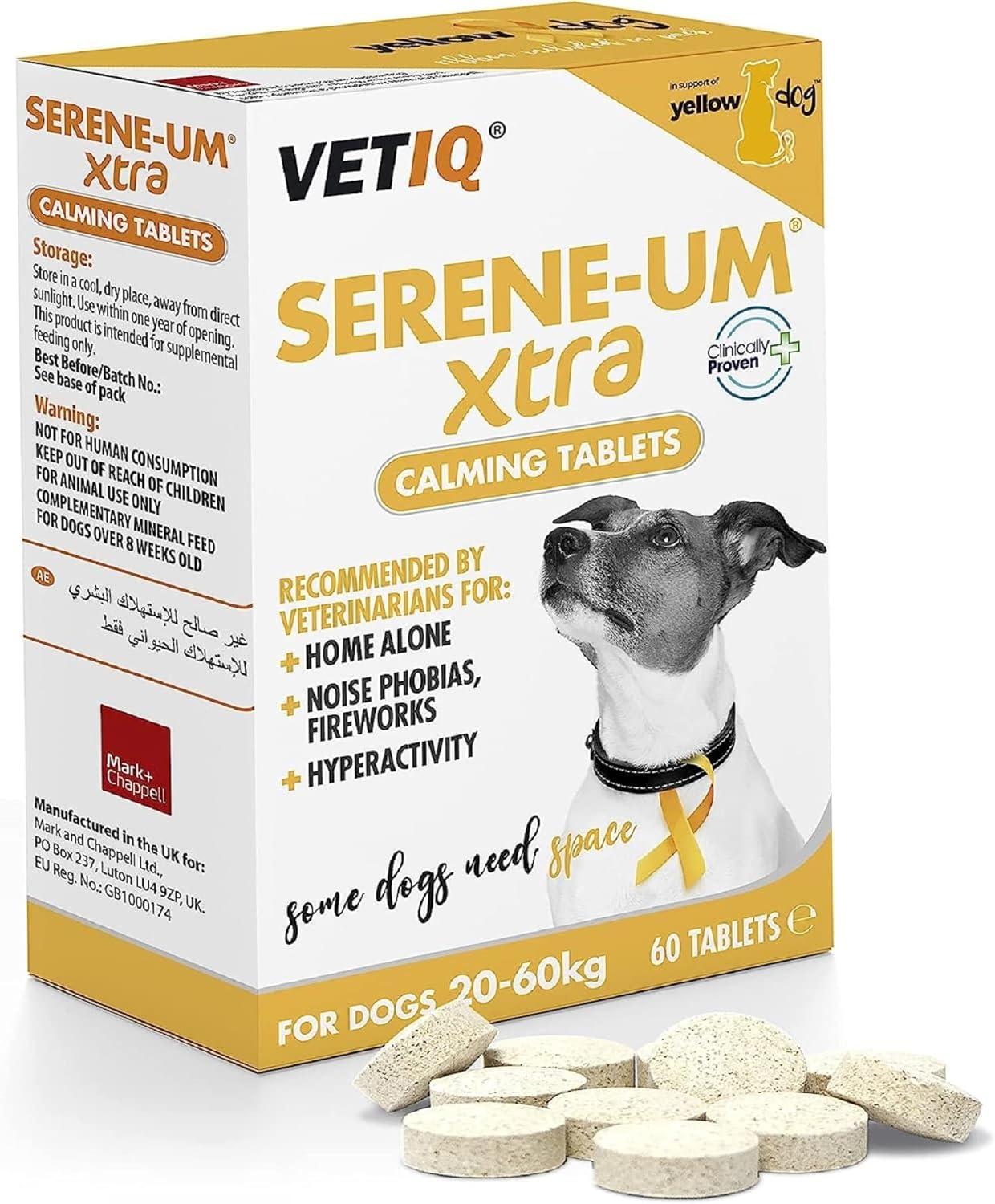 VETIQ Serene-UM Xtra Calming Tablets (60 tablets) - Natural Anxiety Relief for Large Dog