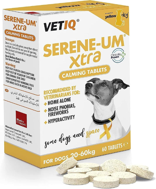 VETIQ Serene-UM Xtra Calming Tablets (60 tablets) - Natural Anxiety Relief for Large Dog