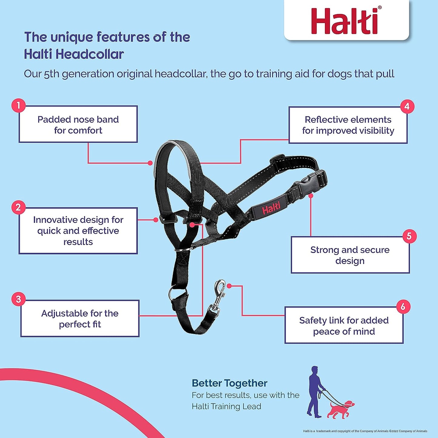 Halti Headcollar, Black color, Size 2