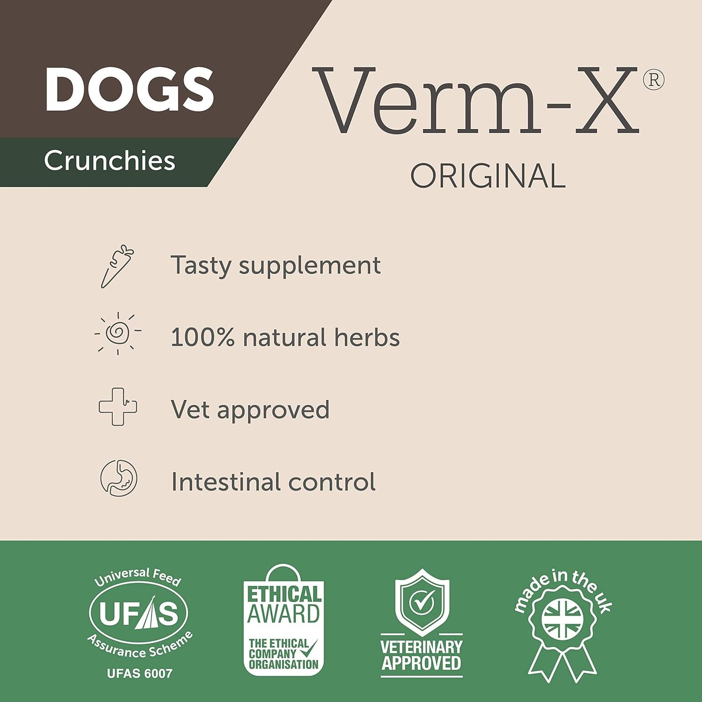Natural Dog Treat Supplement - Original Crunchies for Dogs, Supports Intestinal