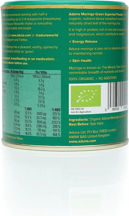 Aduna Moringa Powder Certified Organic Superfood