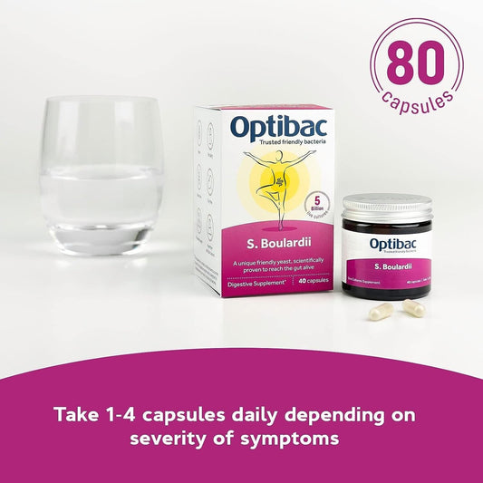 Optibac Probiotics Saccharomyces boulardii - 80 Vegicaps