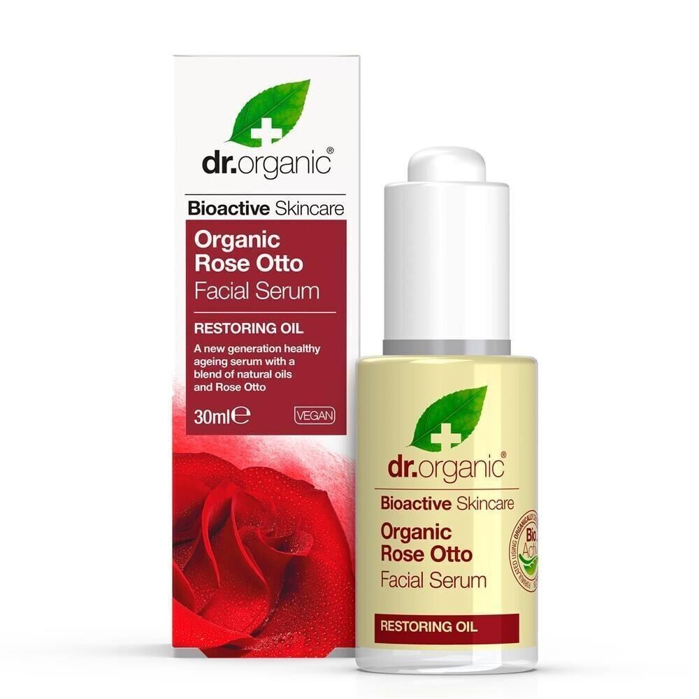 Dr. Organic Rose Otto Facial Serum 30ml Restoring Oil for Skincare