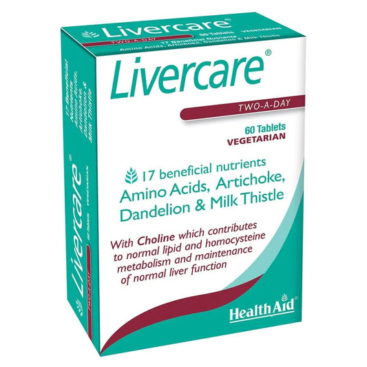 HealthAid Livercare 60 Tablets for Healthy Liver, Detox and Support