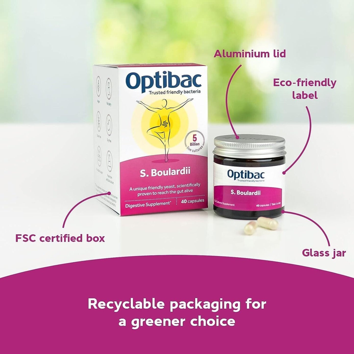 Optibac Probiotics Saccharomyces boulardii - 80 Vegicaps