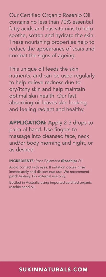 Sukin Certified Organic Rosehip Oil - 0.85 fl oz