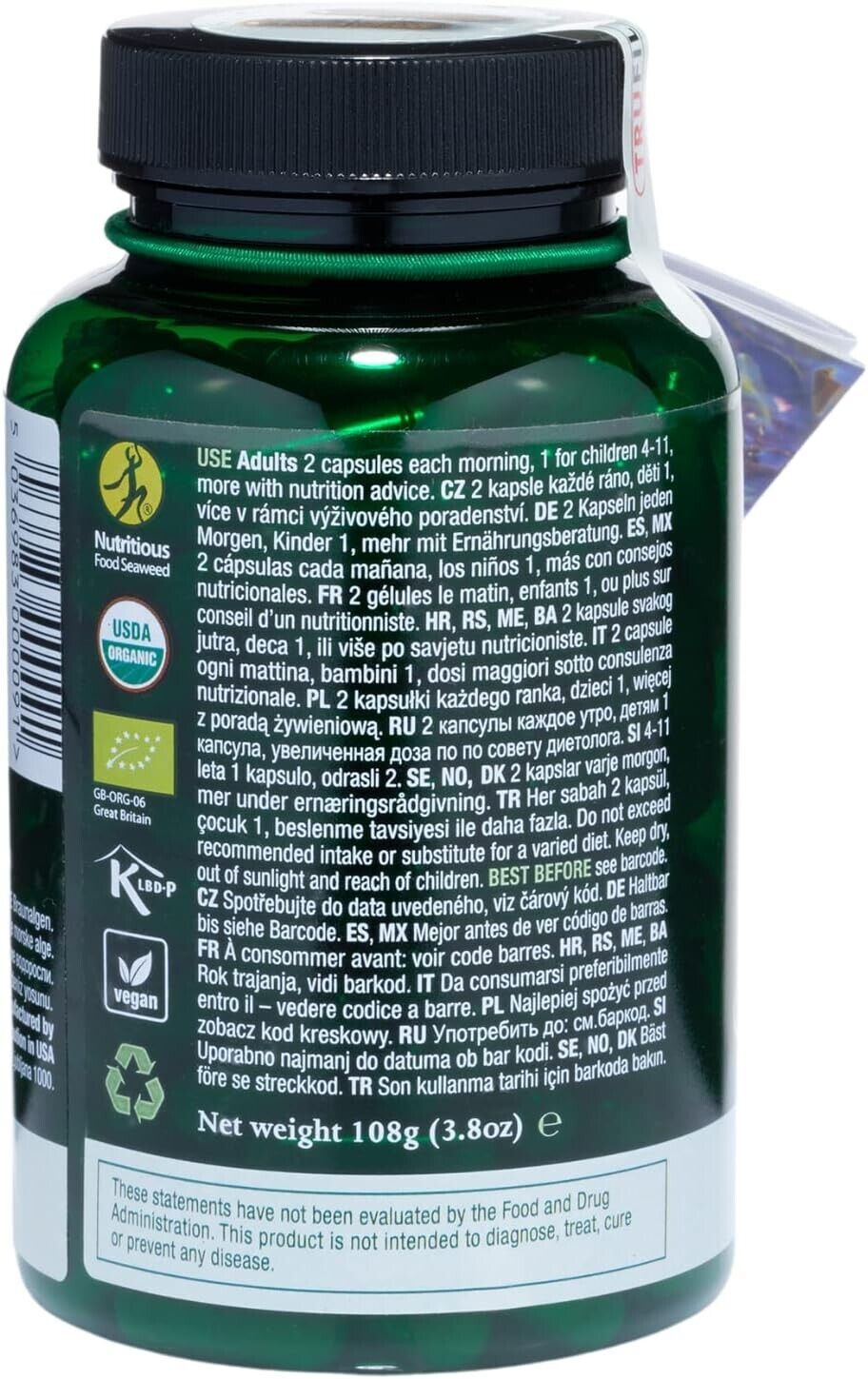 Seagreen Seaweed Food Supplement 180 Capsules, 3-Month Supply