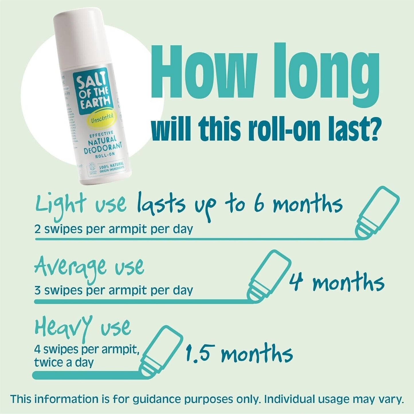 Natural Roll-On Deodorant 75ml Salt Of the Earth