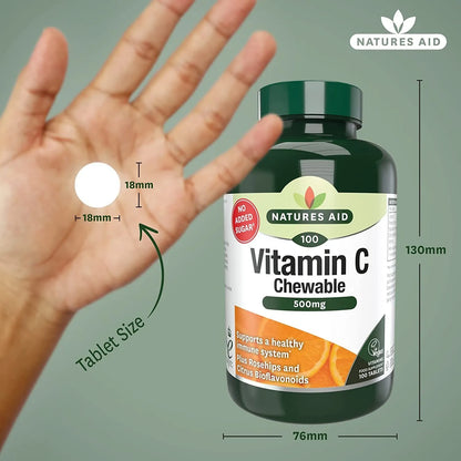 Natures Aid Vitamin C 500mg 100 Sugar-Free Chewables