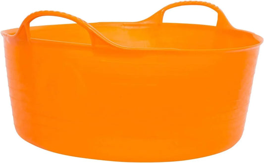 Small Orange Shallow Flexible Plastic Tub, Toy Storage, Laundry, Gardening & More