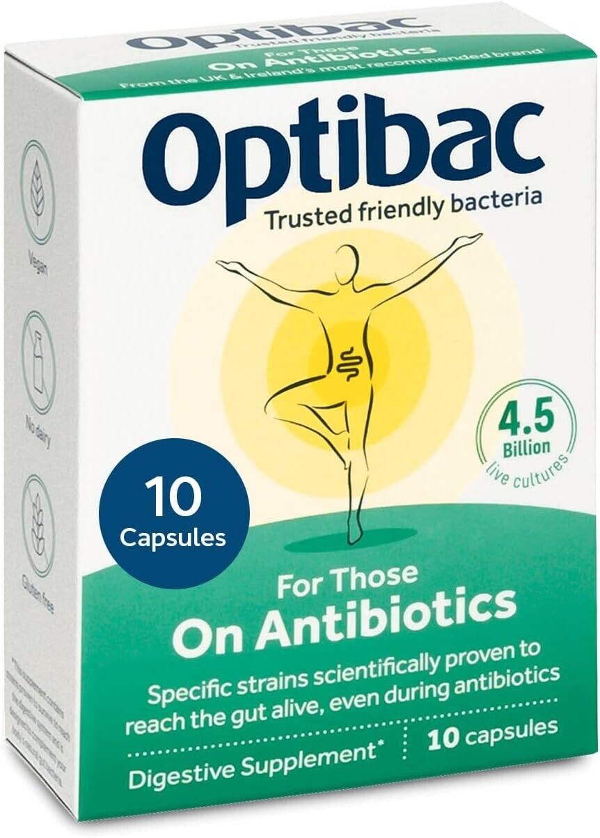 Optibac for Antibiotics 4B Probiotics, 10 Capsules, Support