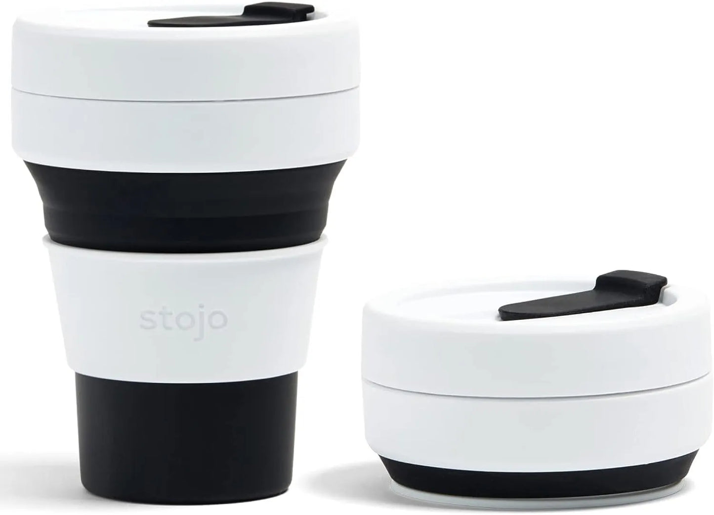 Stojo Collapsible Coffee Cup - Silicone - Black - 5 x 9 x 9 cm