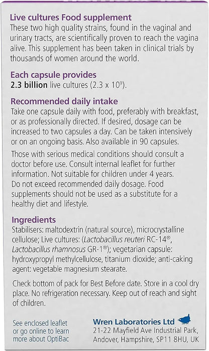 OptiBac Probiotics for Women: 30 Capsules  Digestive Support