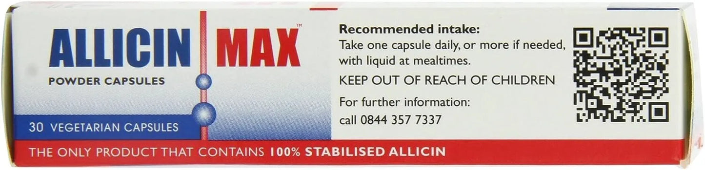 Allicin Max 180mg Vegetarian Capsules - 30 Count