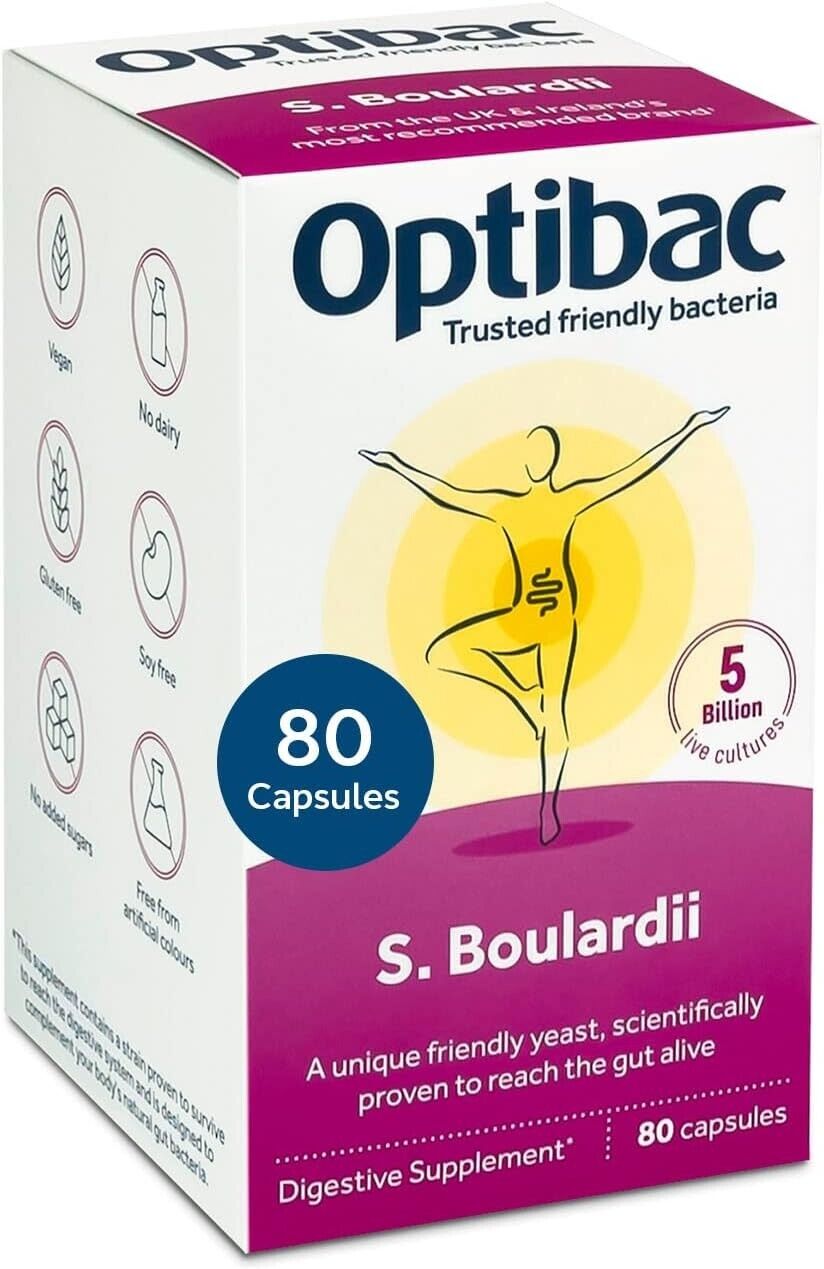 Optibac Probiotics Saccharomyces boulardii - 80 Vegicaps