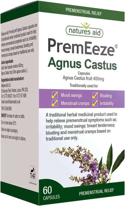 Natures Aid Agnus Castus Capsules Herbal Support for Women's Health