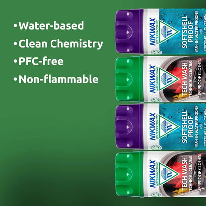 Nikwax Tech Wash & Softshell Proof Twin Pack Clean & Proof