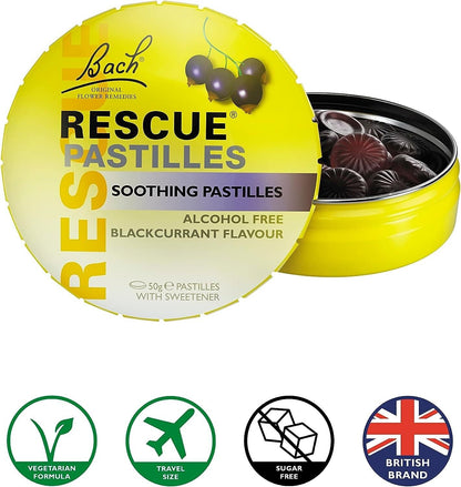 Bach Rescue Pastilles Blackcurrant 50g of Soothing Relief