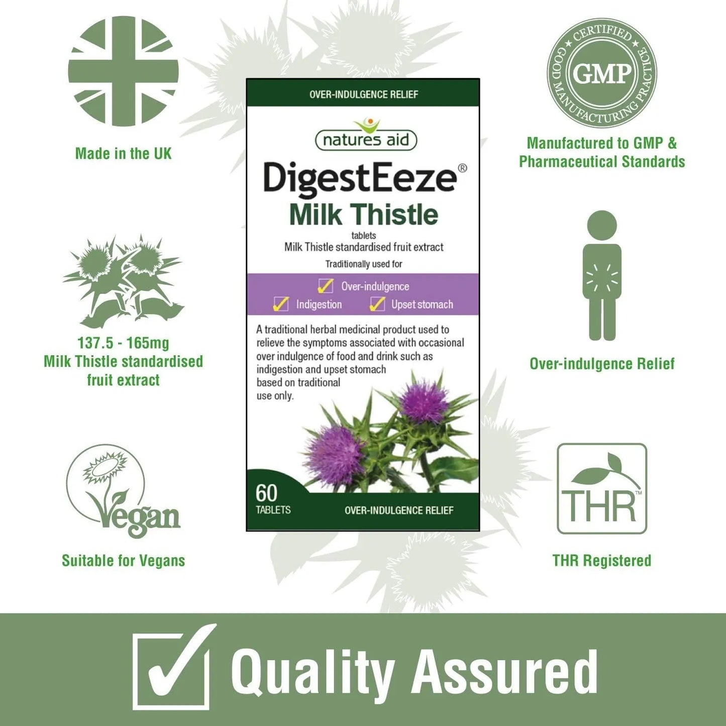 Natures Aid DigestEeze Milk Thistle 60 Tablets