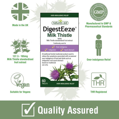 Natures Aid DigestEeze Milk Thistle 60 Tablets
