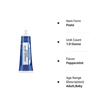 Dr. Bronner's Peppermint Toothpaste Freshen Your Smile