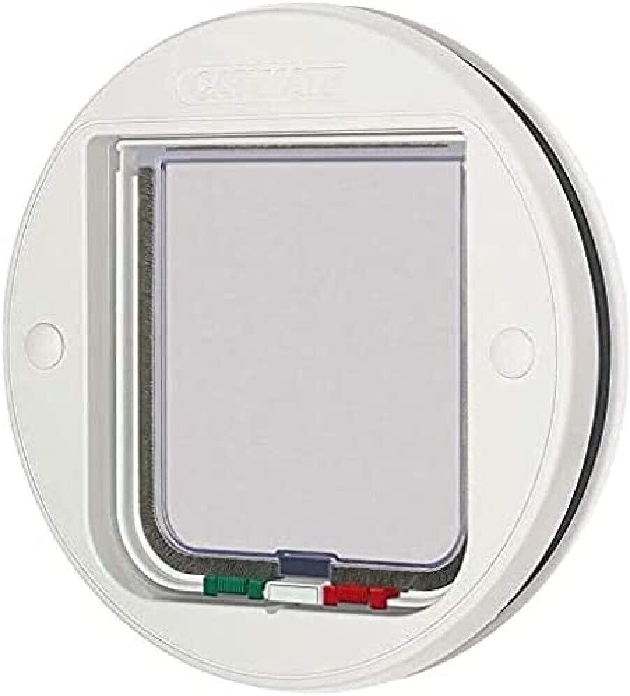 Cat Mate 4-Way Locking Cat Flap: Ideal for Glass Doors - White