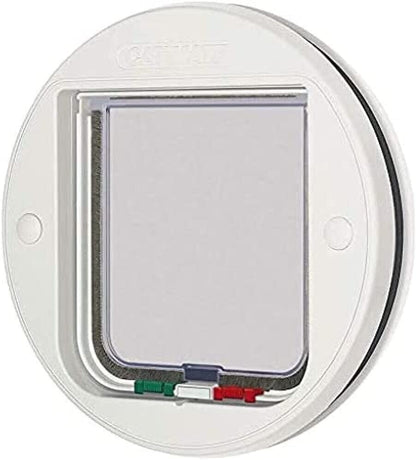 Cat Mate 4-Way Locking Cat Flap: Ideal for Glass Doors - White