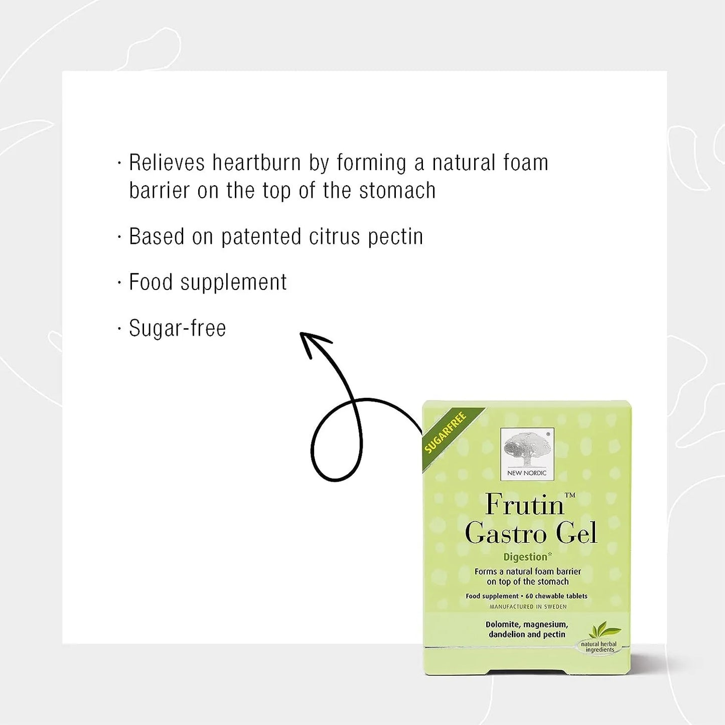 Organic Frutin Gastro Gel 60 Tablets for Digestive Comfort