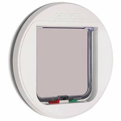 Cat Mate 4-Way Locking Cat Flap: Ideal for Glass Doors - White
