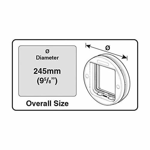 Cat Mate 4-Way Locking Cat Flap: Ideal for Glass Doors - White