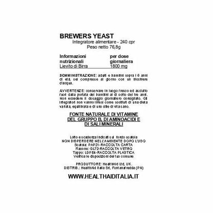 Health Aid Super Brewers Yeast 240 Tablets for Nutritional Support